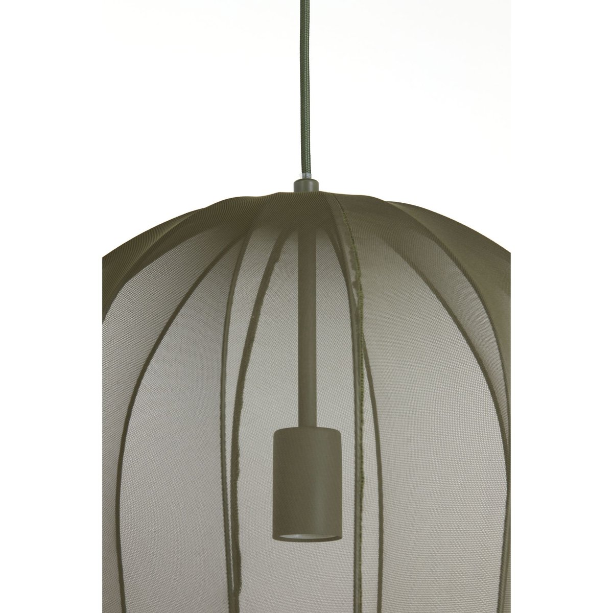 Lampe Suspendue Textiles PLUMERIA vert mousse, LIGHT & LIVING 