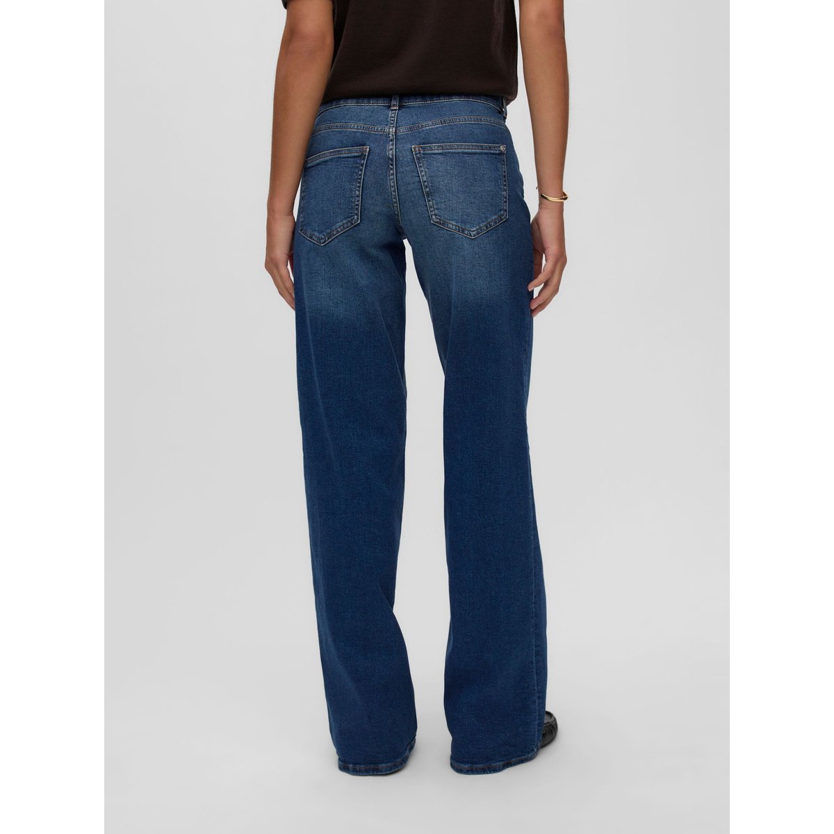 Jean À Coupe Large dark blue denim, VERO MODA