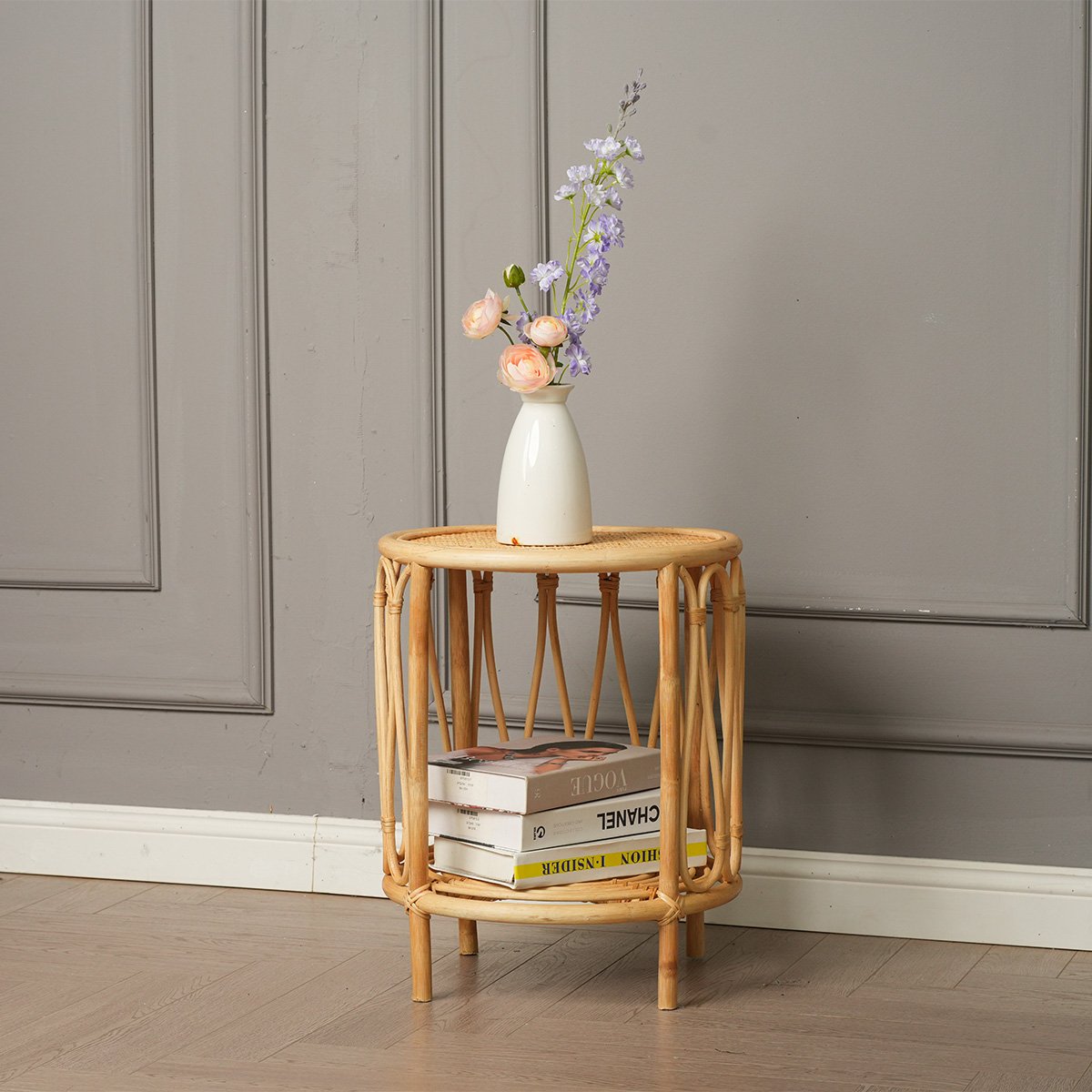 Table d'appoint rotin et cannage poggio v002237, MAISON AUBERTIN