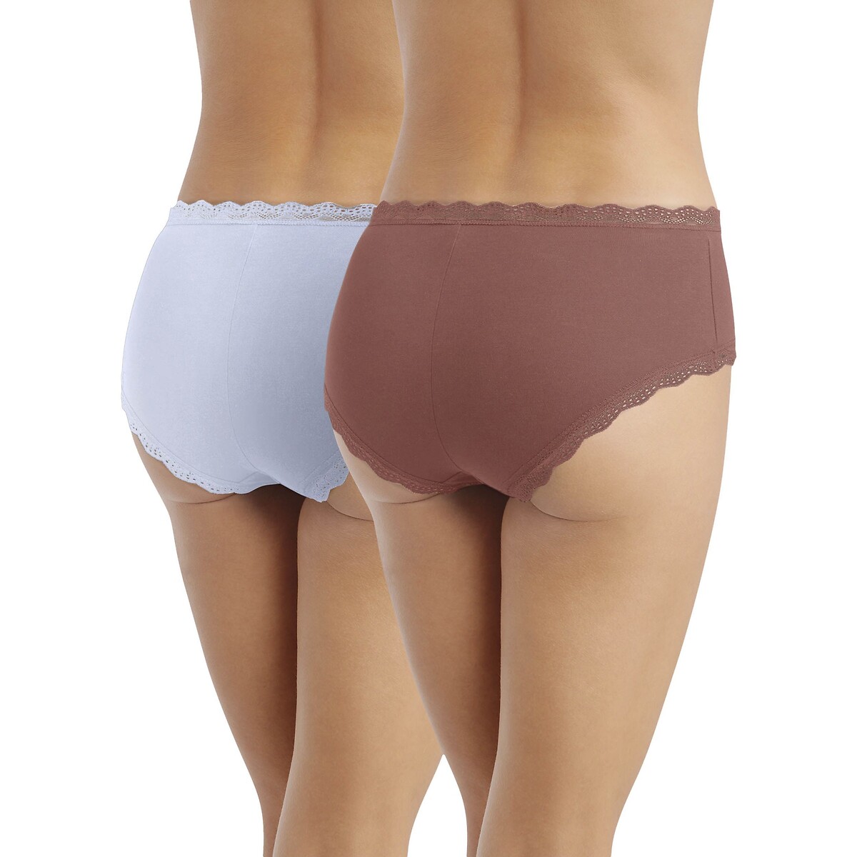 Lot de 2 shorties DAILY COTON DENTELLE lot basic cendre, DIM