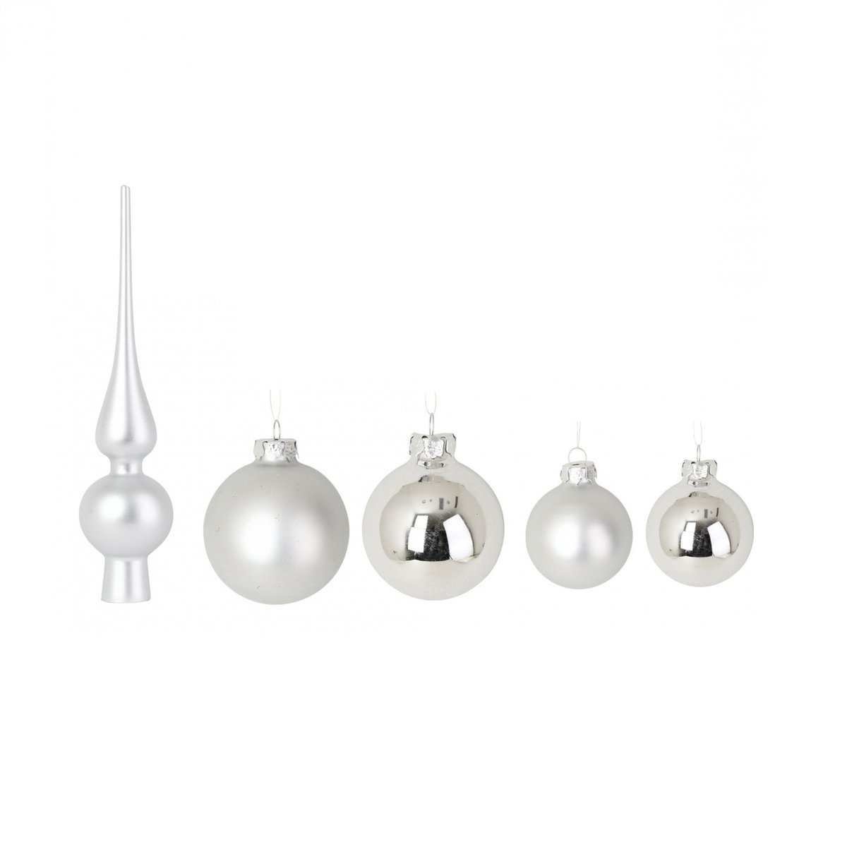 Kit de 19 Boules de Noël argent, EDEN