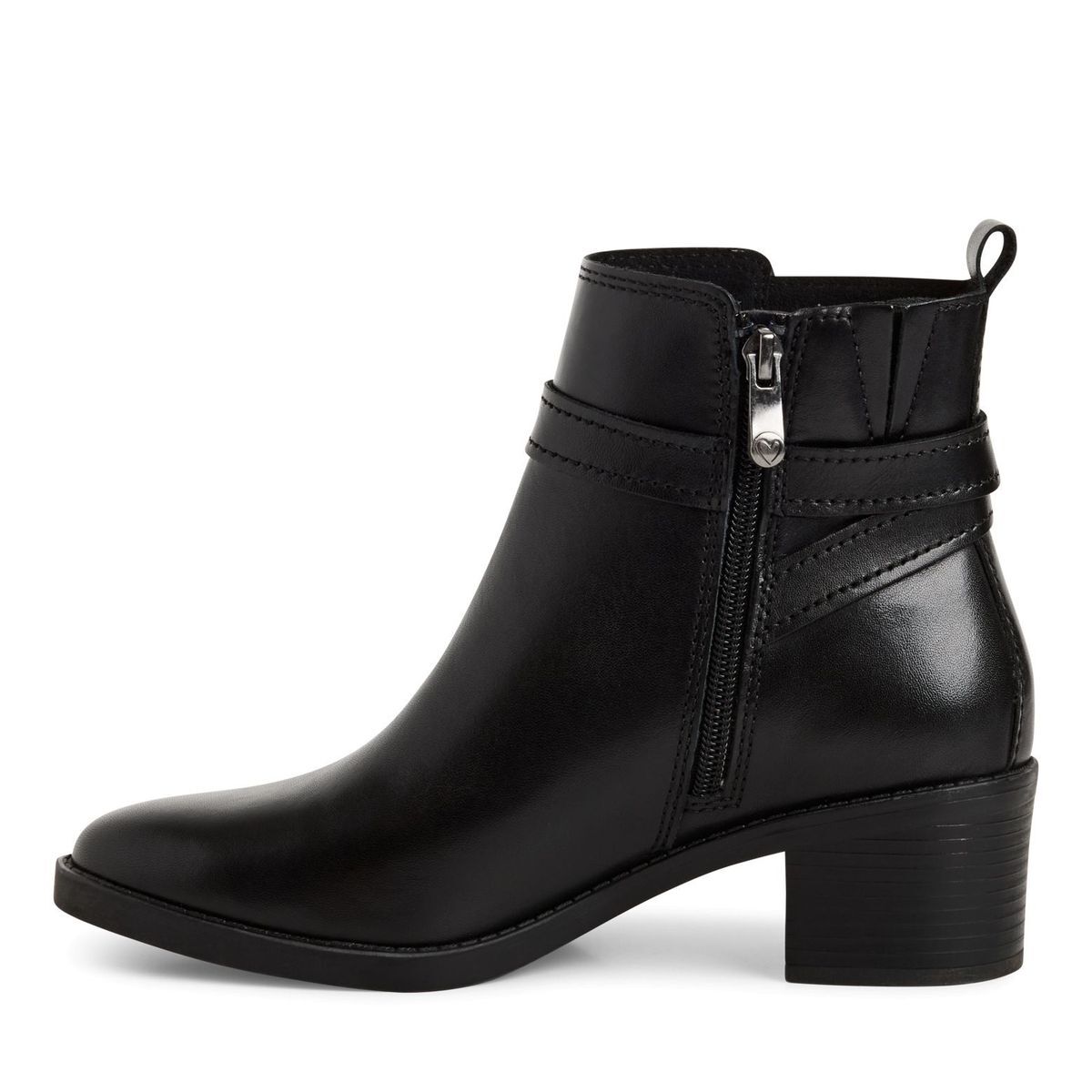 Bottine en cuir noir, MARCO TOZZI