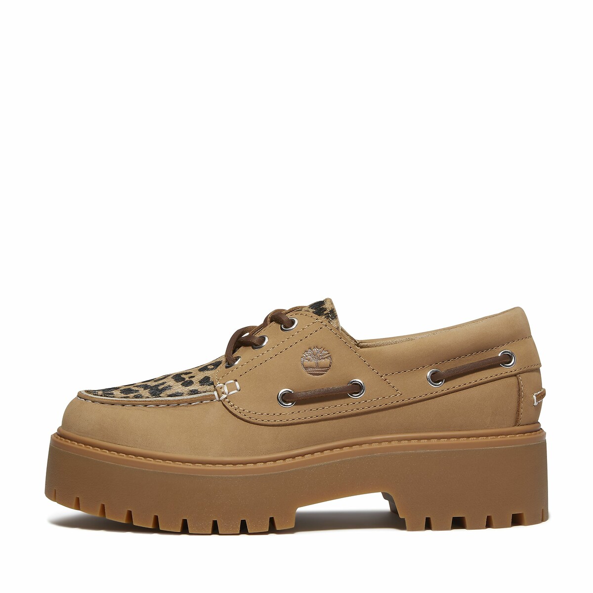 Chaussures Bateau Stone Street beige/léopard, TIMBERLAND
