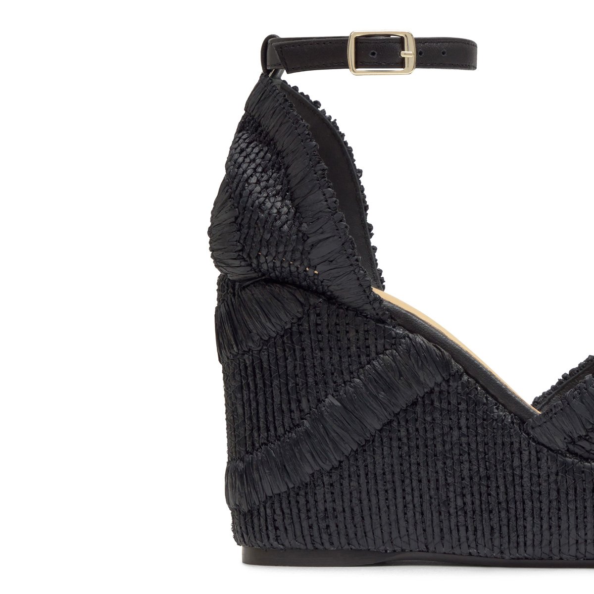 Espadrilles en raphia à talons compensés à bride CHARMIE EXTRA PLATFORM noir, CASTANER