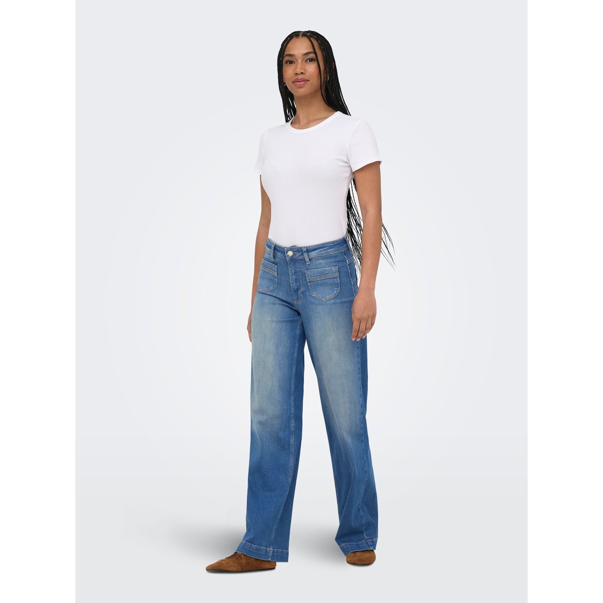 Jean À Jambe Large medium blue denim, ONLY