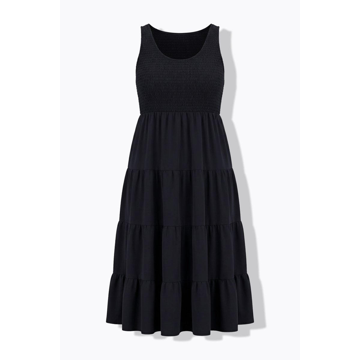 Robe maxi en jersey, ligne A noir, STUDIO UNTOLD