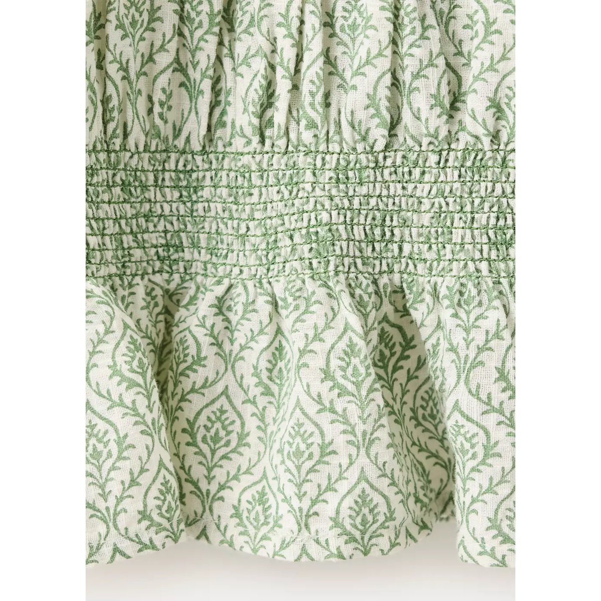 Blouse 100 % coton froncé vert pastel, MANGO KIDS
