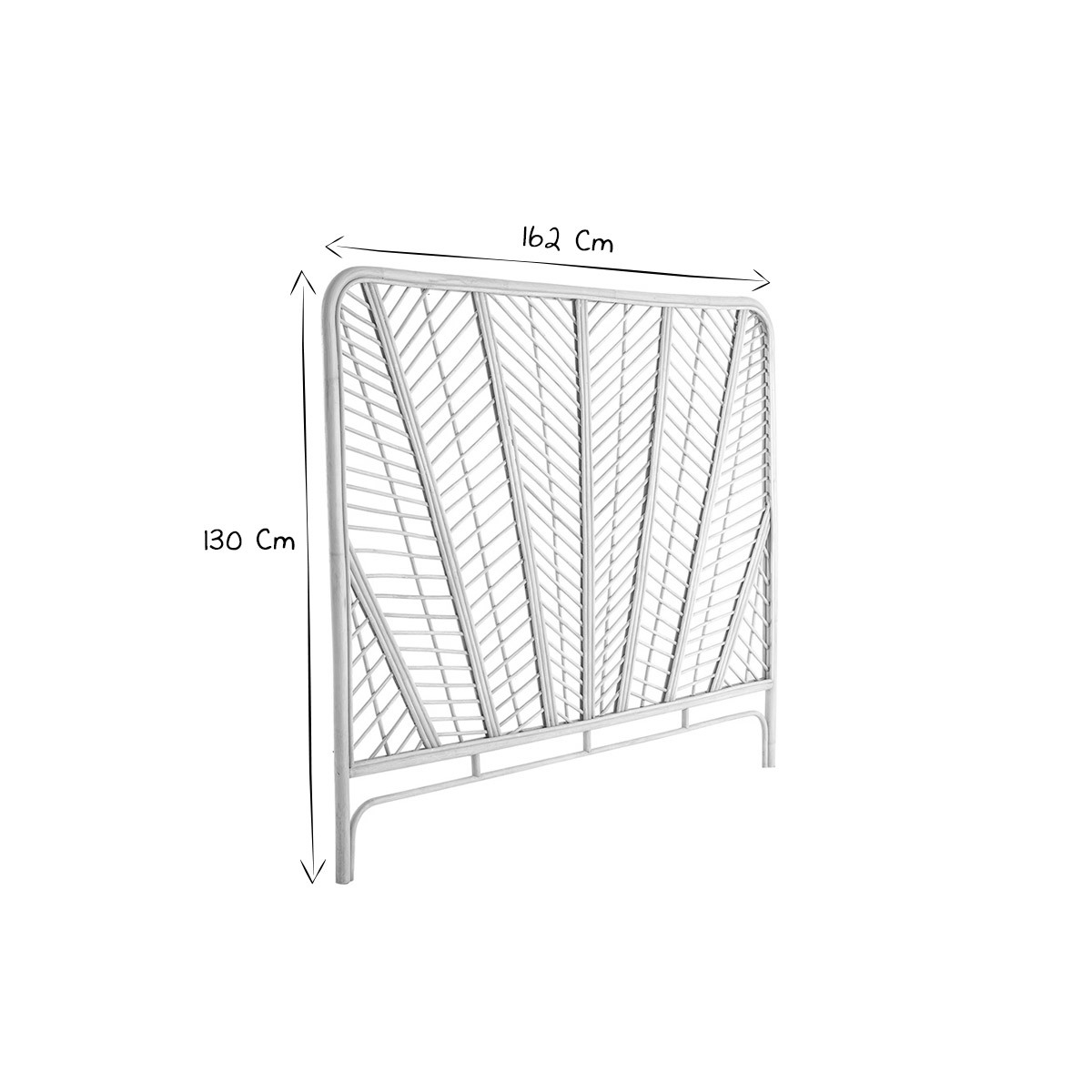 Tête de lit en rotin L162 cm GALON marron clair, MILIBOO