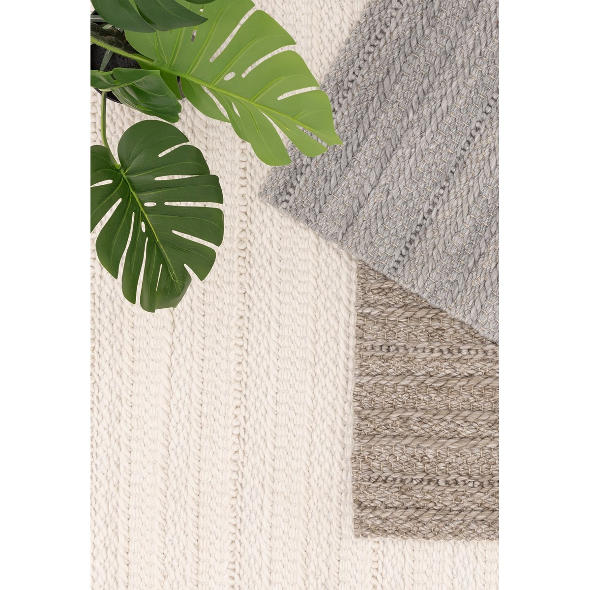 Tapis intérieur extérieur style jute BLACKSON blanc, NOVATREND