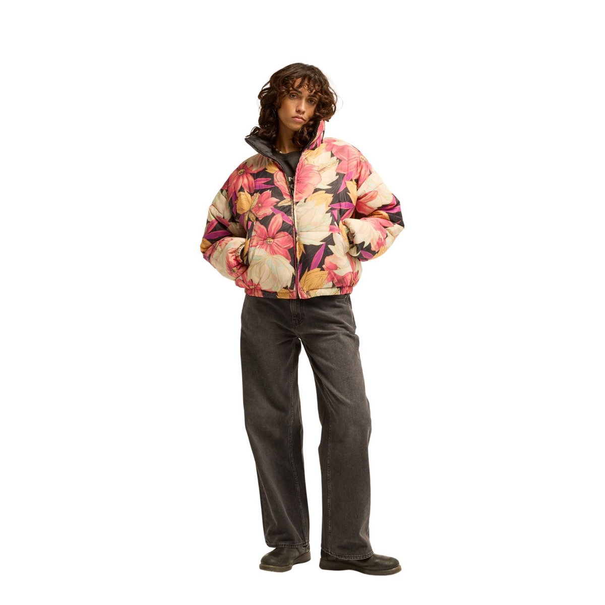 Veste en duvet réversible COZY PUFFER jaune curry, BILLABONG