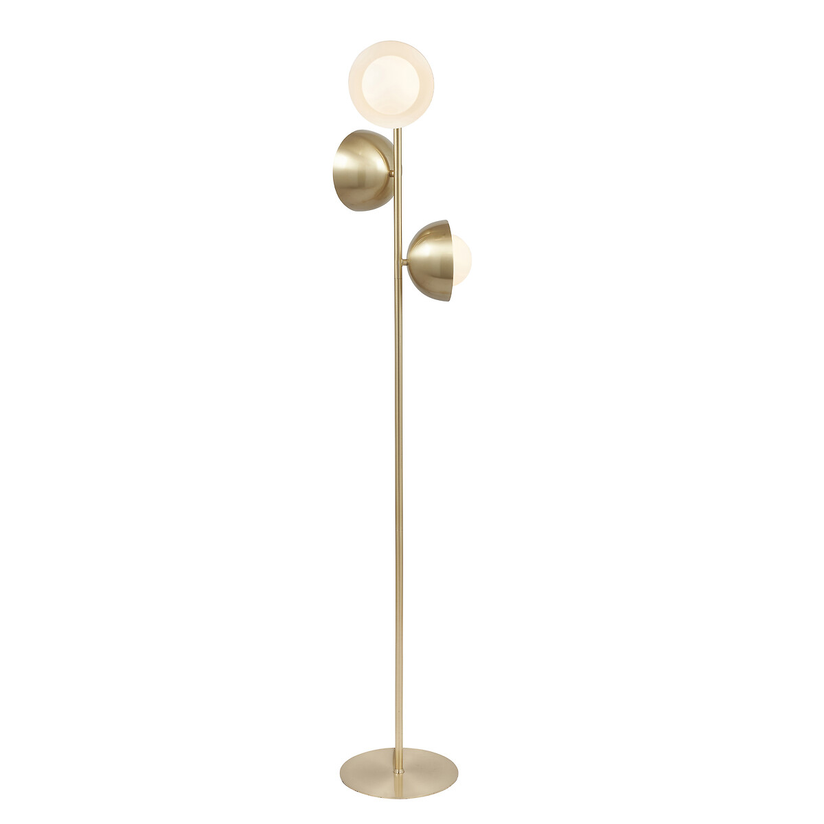 Emery 3-Light Glass Orb Dome Floor Lamp in Brushed Brass brass, SO'HOME