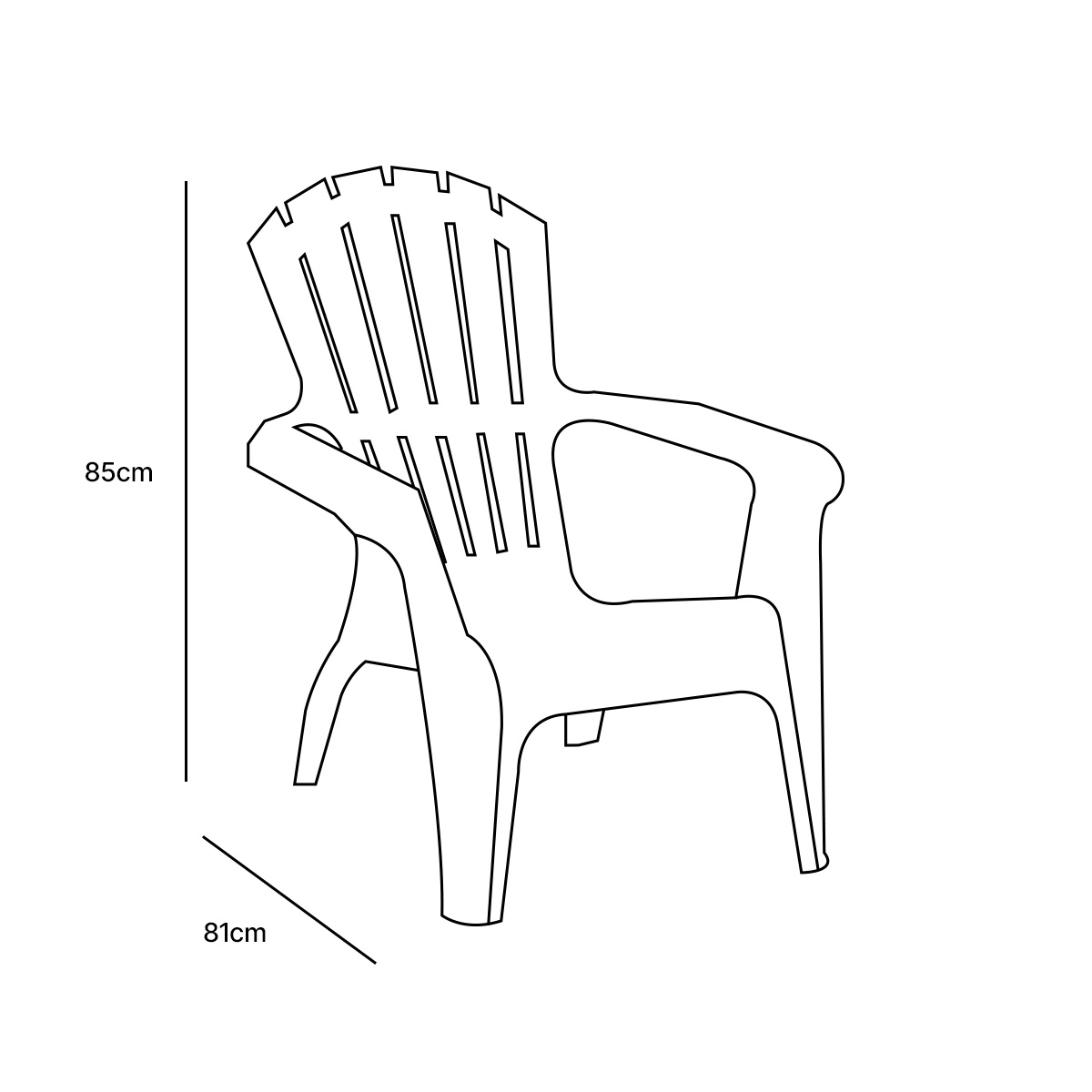 Lot de 2 fauteuils ADIRONDACK blanc, WILSA GARDEN