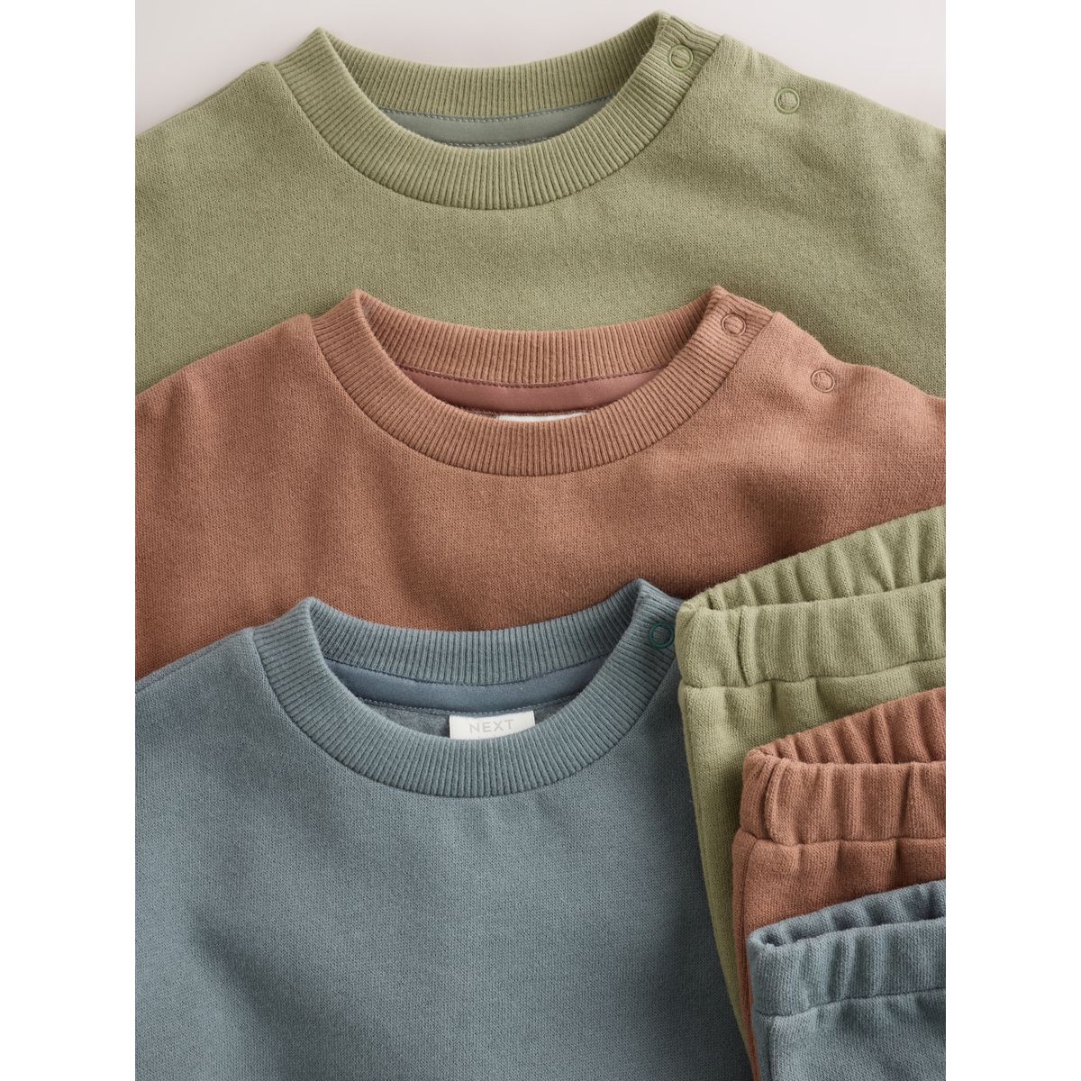 Sweat et pantalon de jogging bébé, 6 pièces marron/bleu/vert, NEXT