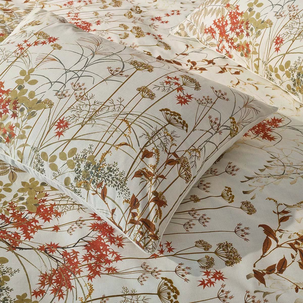 Lot de 2 taies percale de coton ERABLES automne, GARNIER THIEBAUT