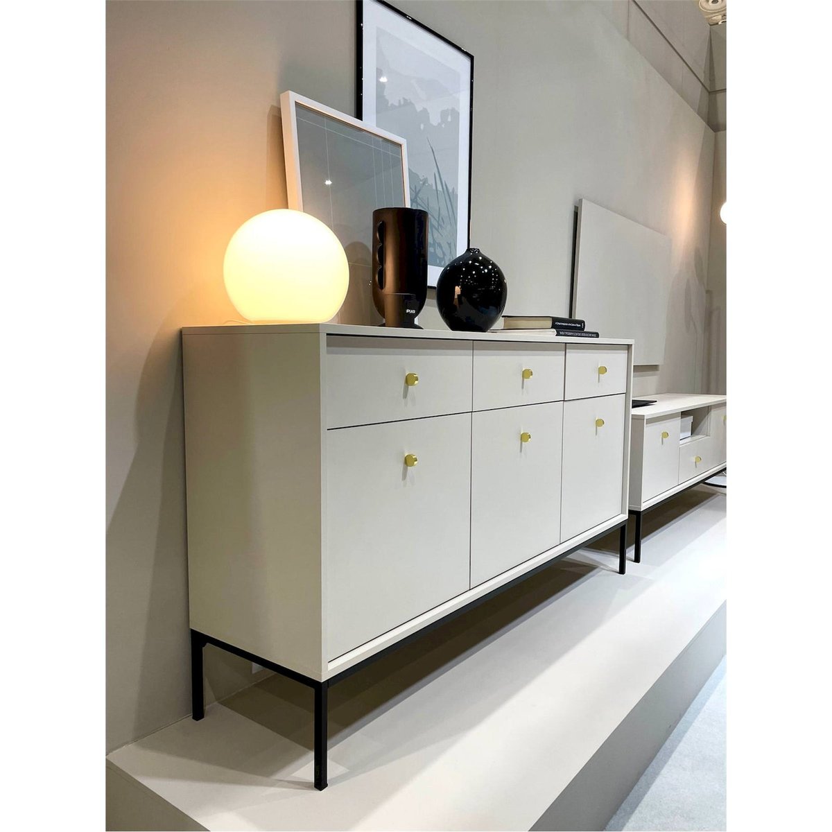 Buffet 3 portes tiroirs collection MONNE bois beige, RECOLLECTION