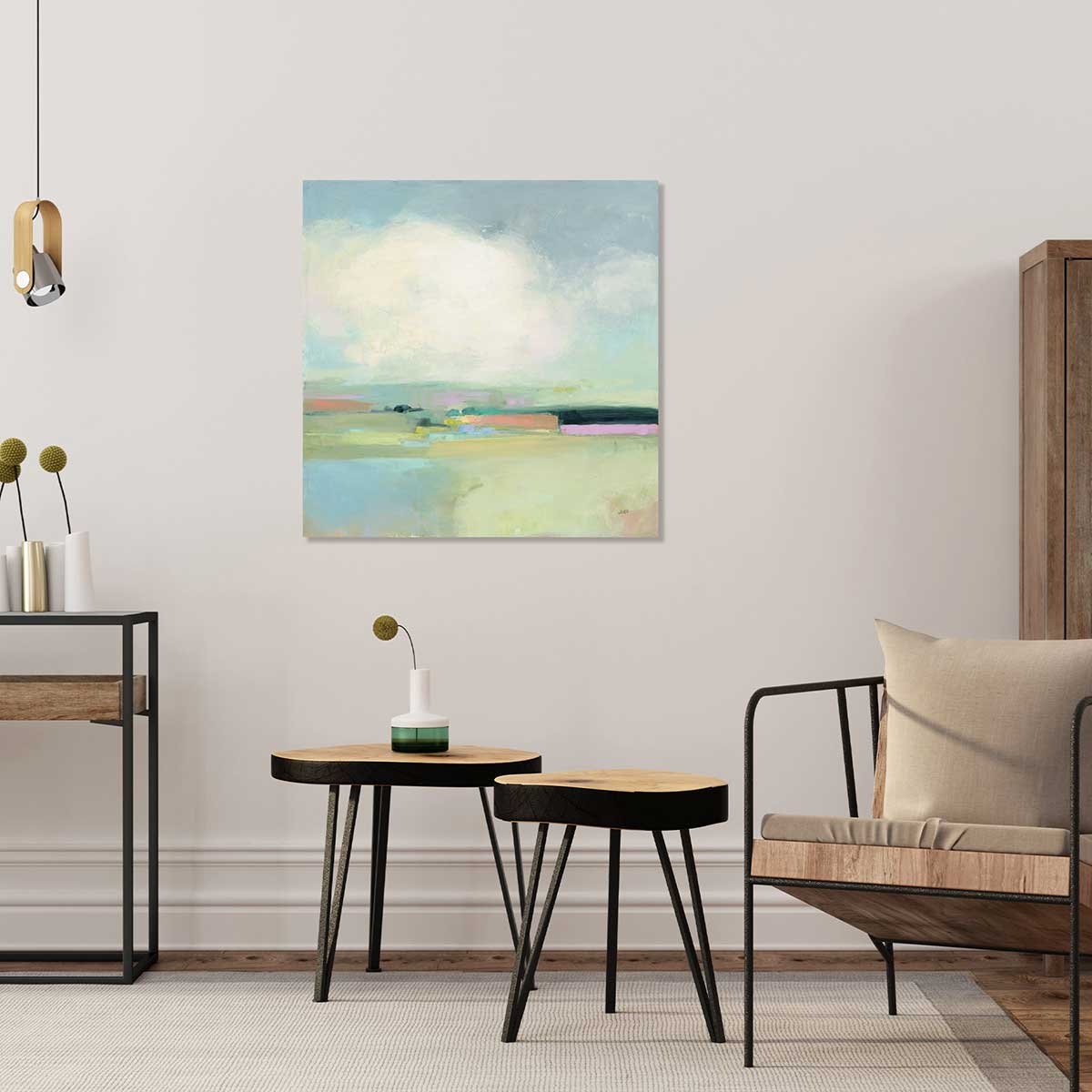 Tableau abstrait Horizon coloré tableau alu dibond, HEXOA