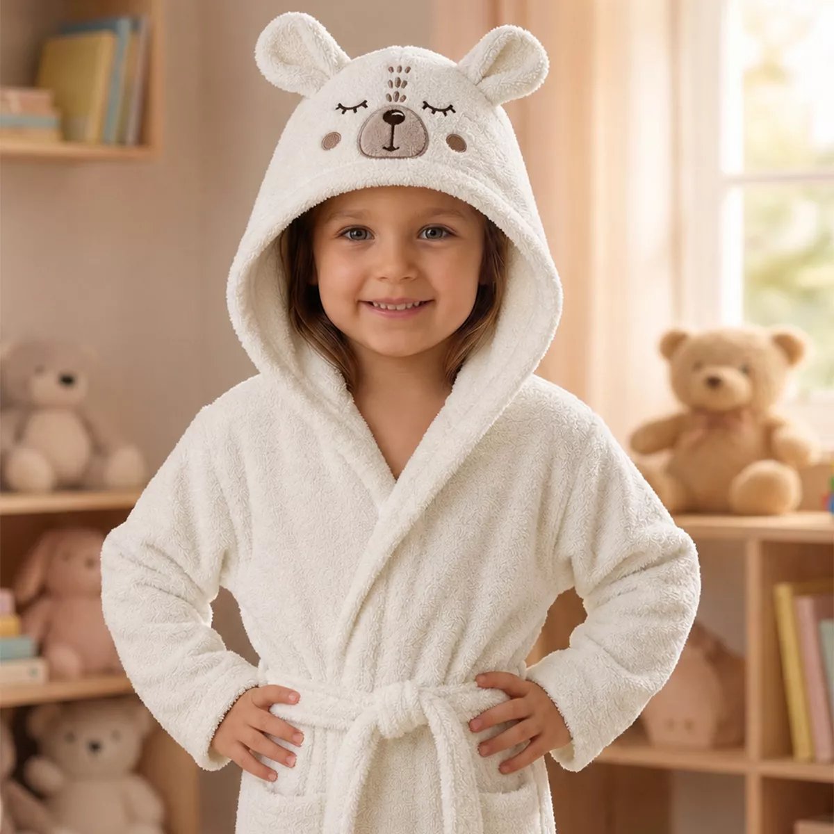 Peignoir enfant enfant pur coton PETIT OURS angora, GARNIER THIEBAUT