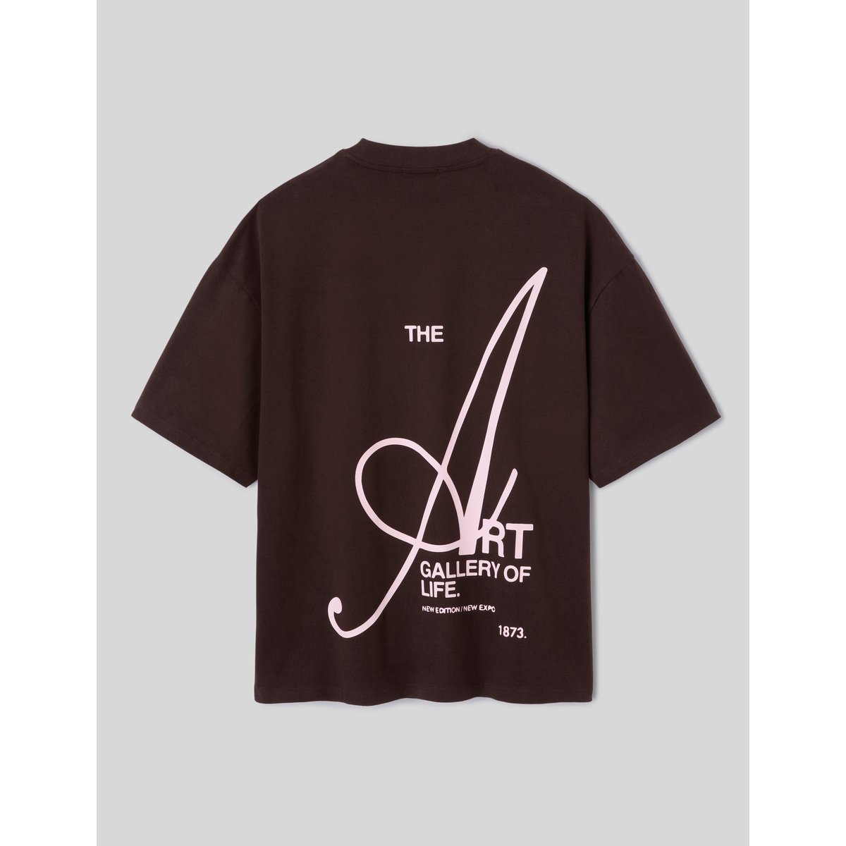 T-shirt épais imprimé devant / dos marron foncée, BZB