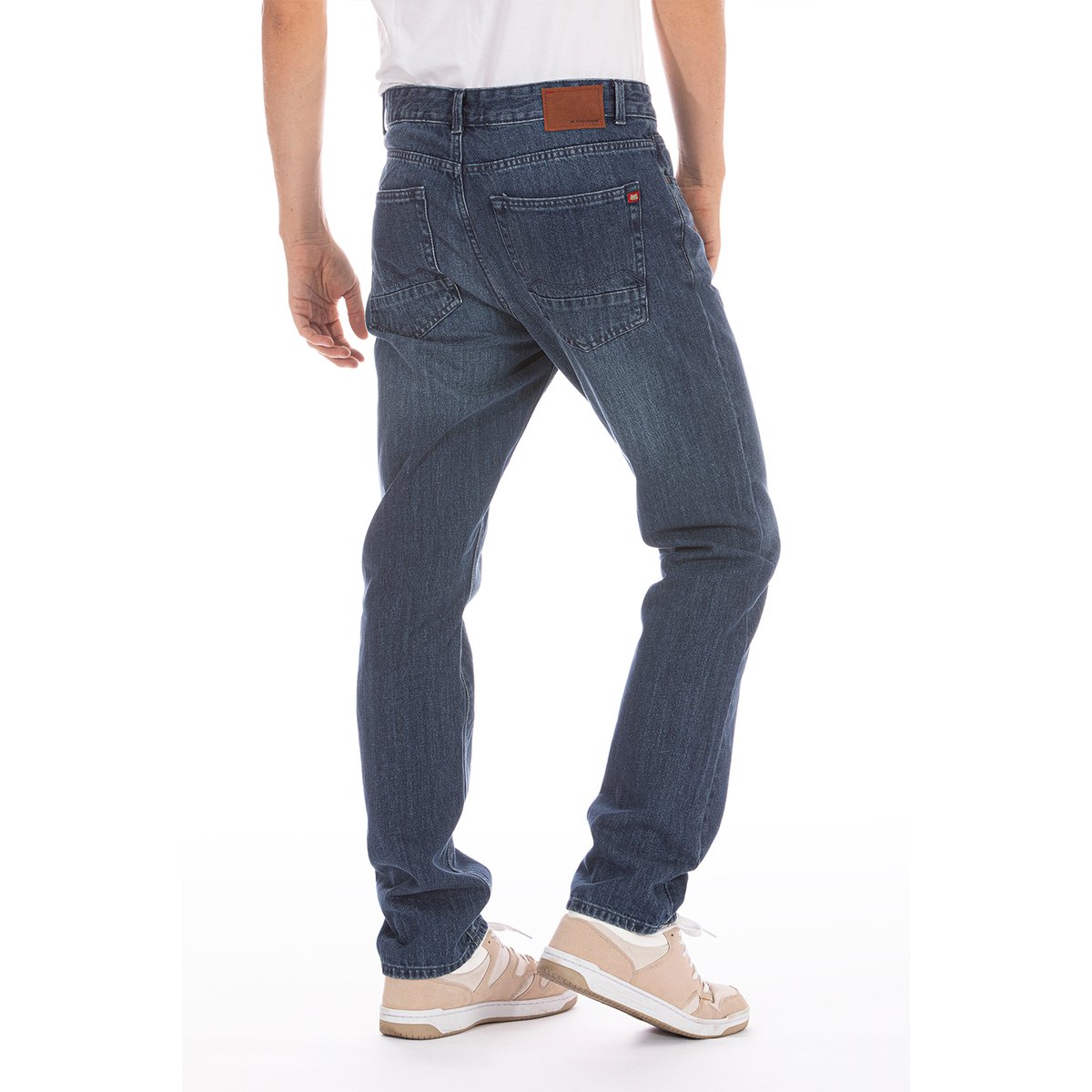 Jeans ARKON3 coupe droite coton brossé, longueur 30 bleu, RICA LEWIS
