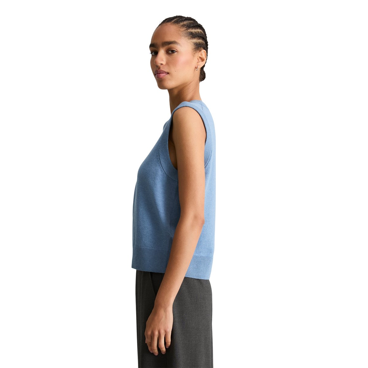 Pull sans manches coupe classique en Soft Cotton Stretch blaubleu, MARC O’POLO DENIM