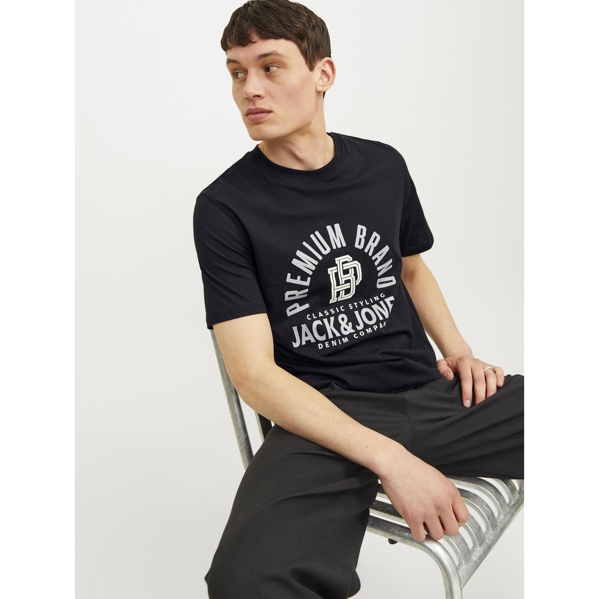 T-Shirt noire - black, JACK & JONES