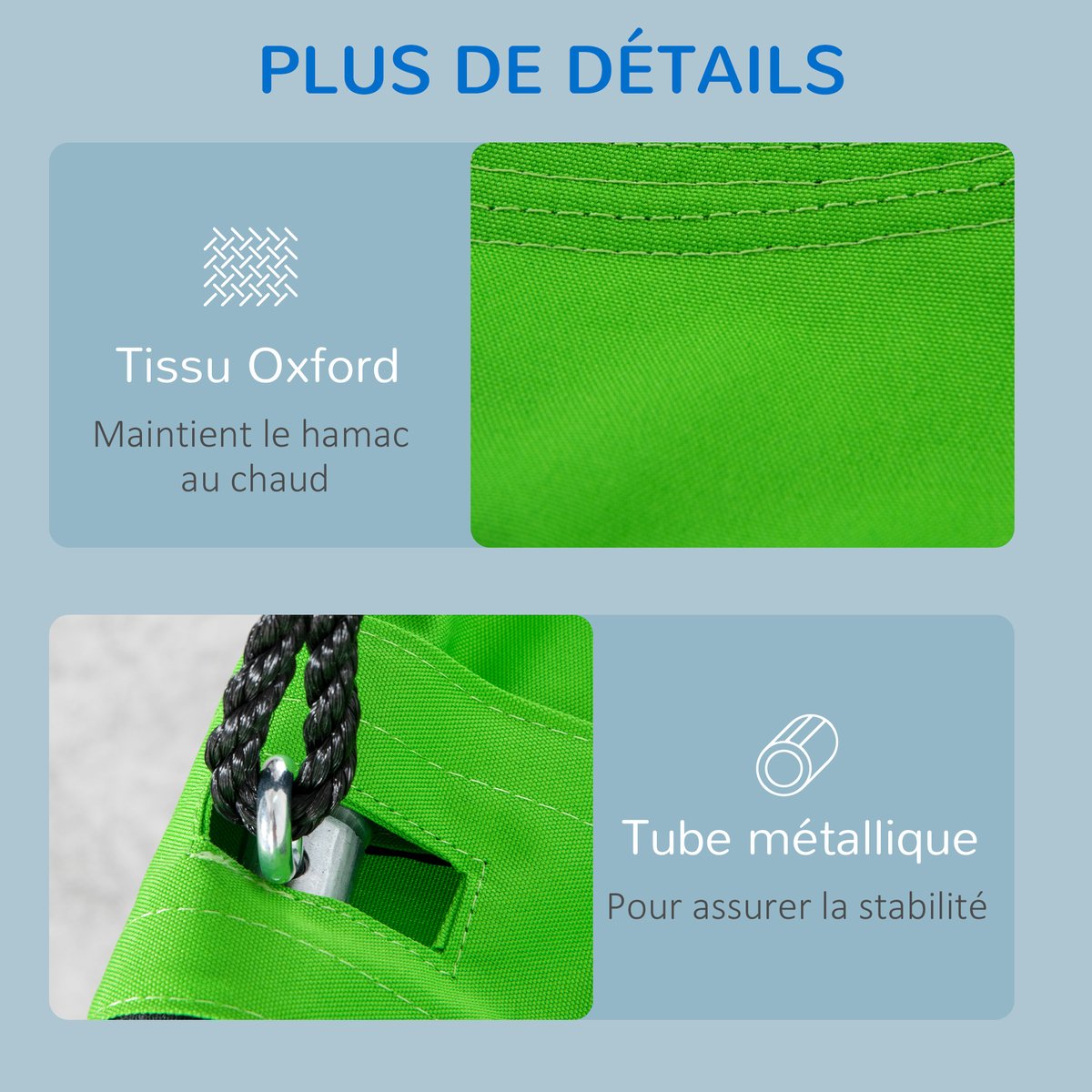 Hamac à bascule pour enfants PE Vert vert, OUTSUNNY