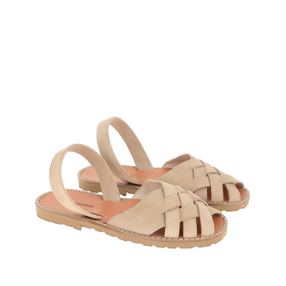Sandales plates en daim Avarca Compostelle taupe, MINORQUINES