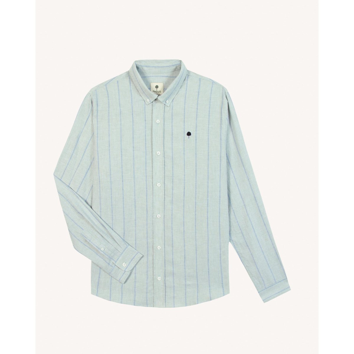 Chemise IVOY lichen et bleu marine, FAGUO
