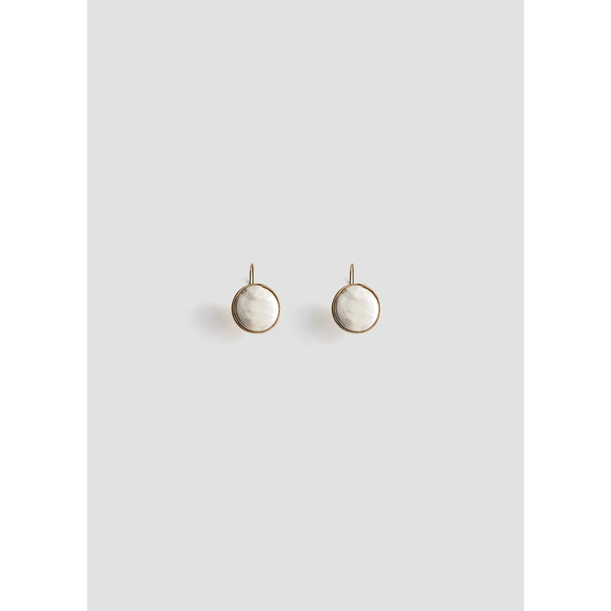 Boucles d'oreilles rondes en résine or, MANGO