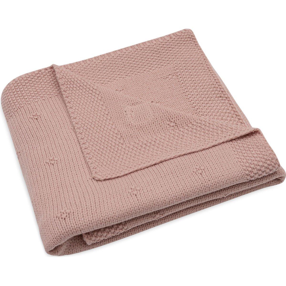 Couverture en tricot rose, JOLLEIN