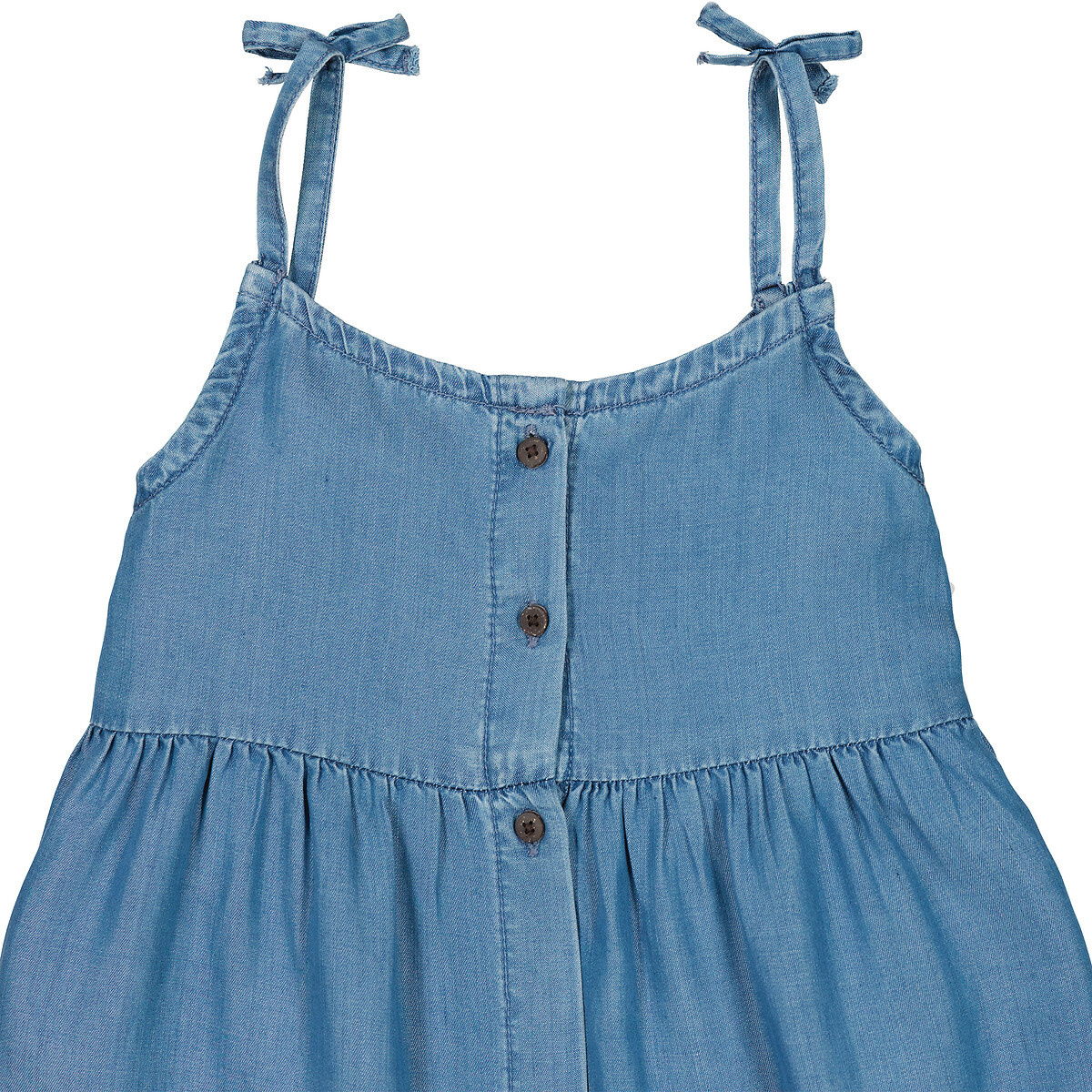 Robe à fines bretelles en denim light denim double stone, LA REDOUTE COLLECTIONS