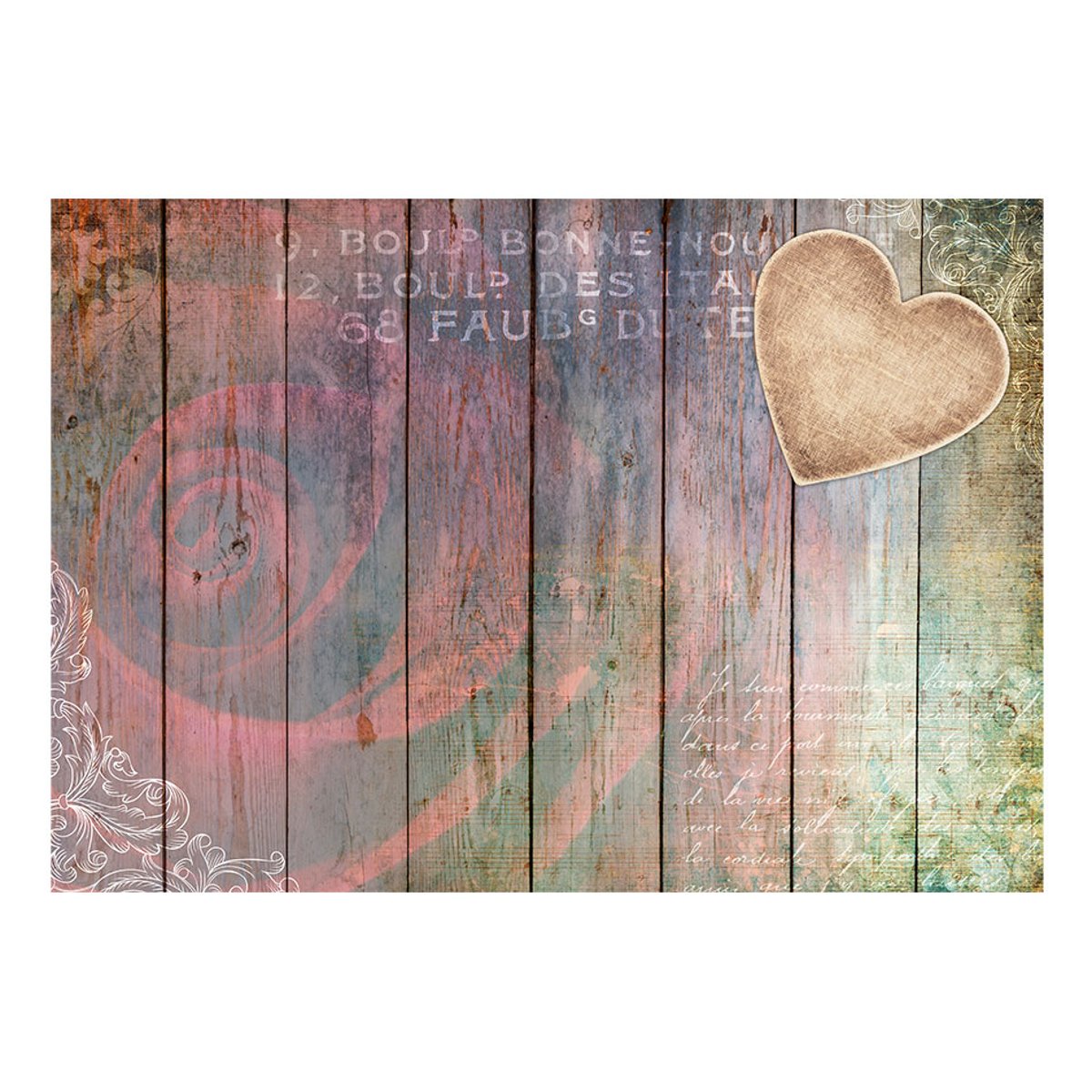 Papier peint intissé panoramique Carved memories bleu, EDEN