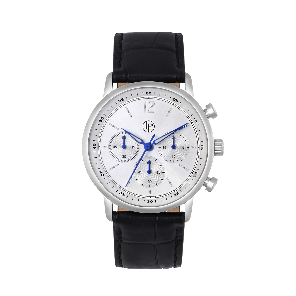 Montre Analogique  AUGUSTE argenté blanc noir, LOUIS PION