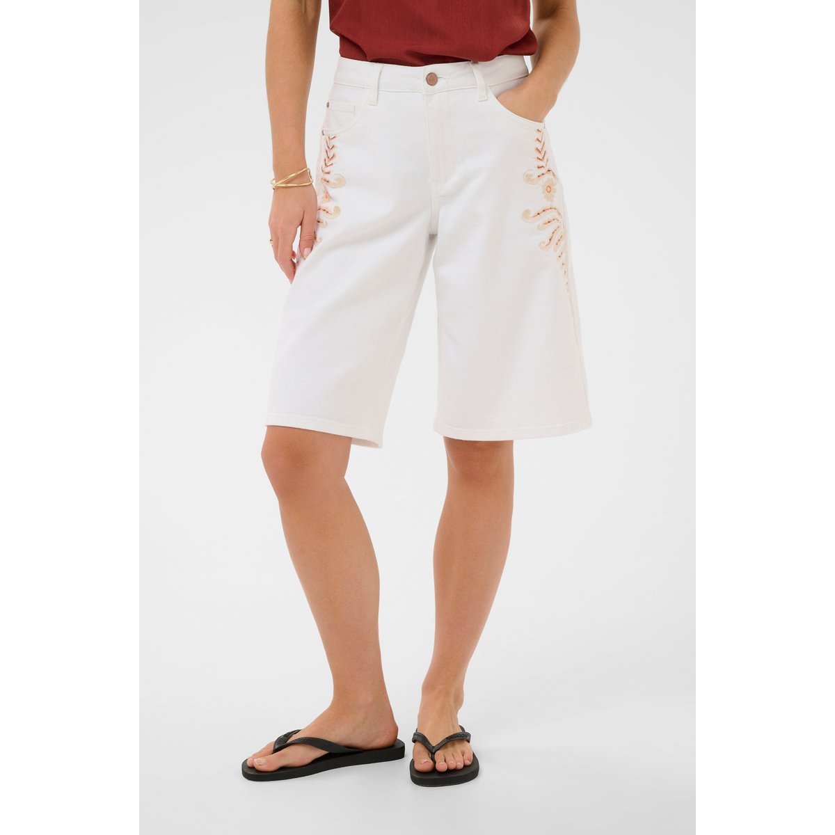 Shorts casual blanc snow white, CREAM