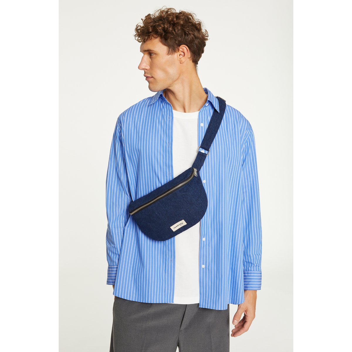 Sac banane denim zippé CUSTINE denim brut, RIVEDROITE