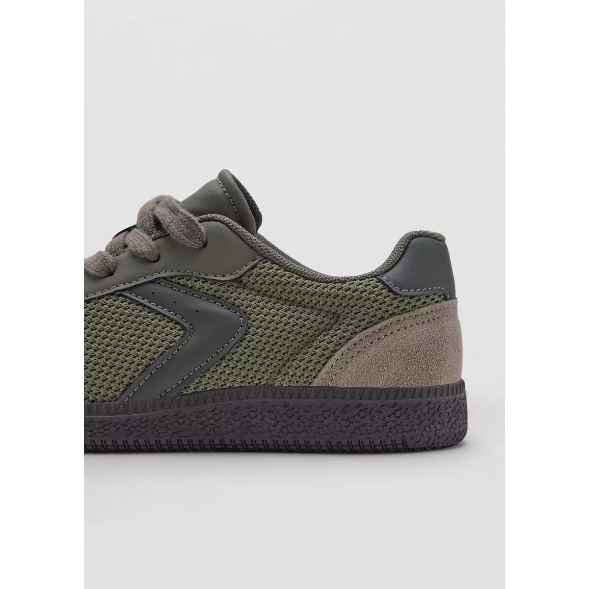 Baskets combinées détail en cuir kaki, MANGO KIDS