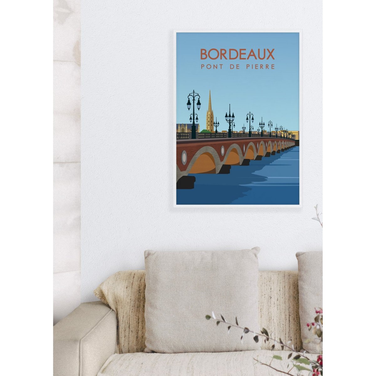 Affiche ville Bordeaux - Pont de pierre blanc, L'AFFICHERIE