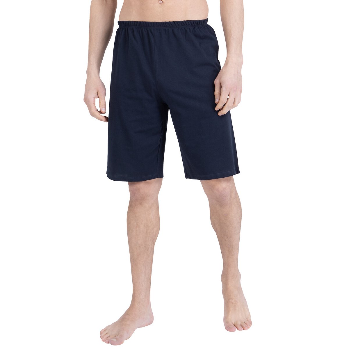 Pigiama corto in cotone, con collo a V blu/marine, ATHENA