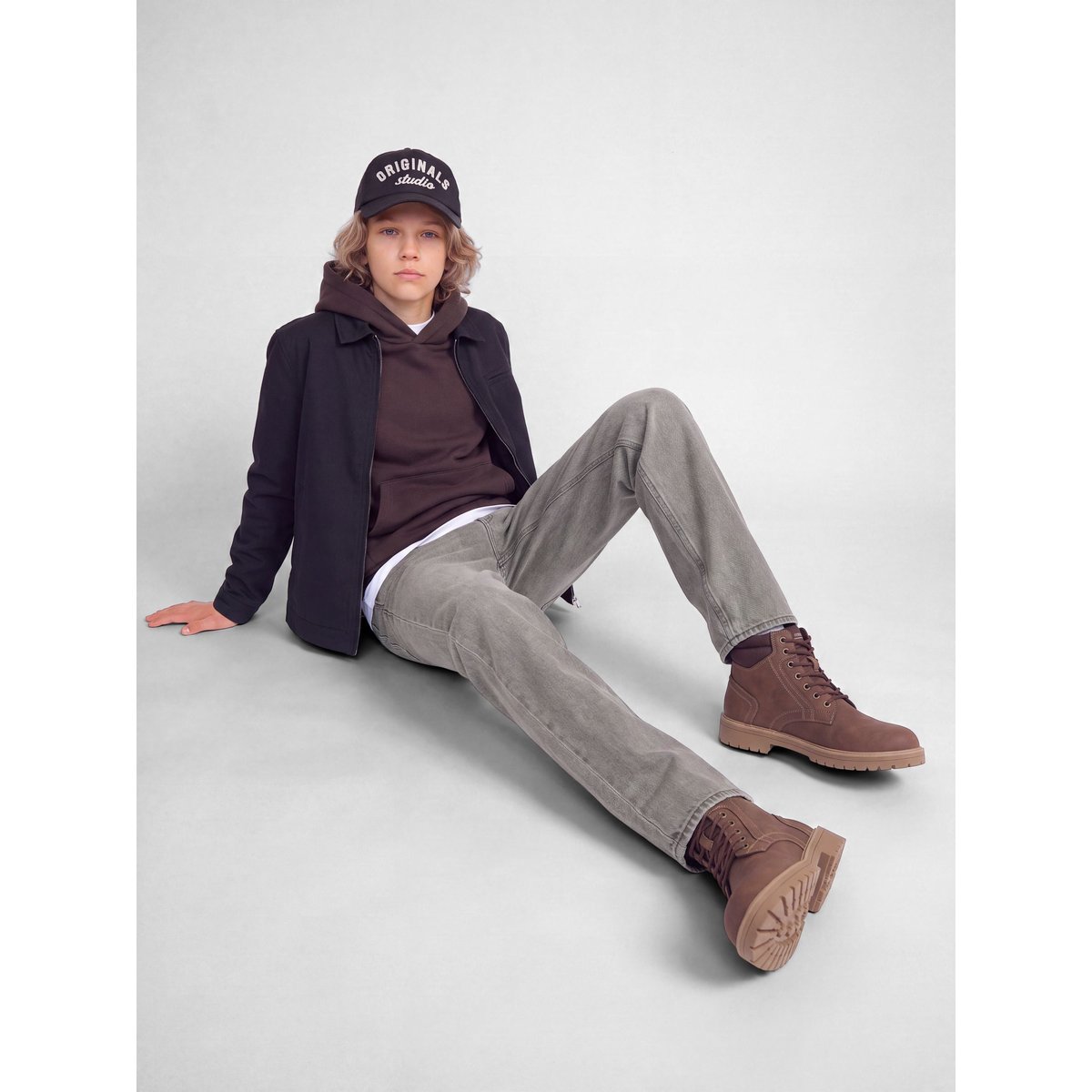 Jean Baggy Fit grey denim 1, JACK & JONES JUNIOR