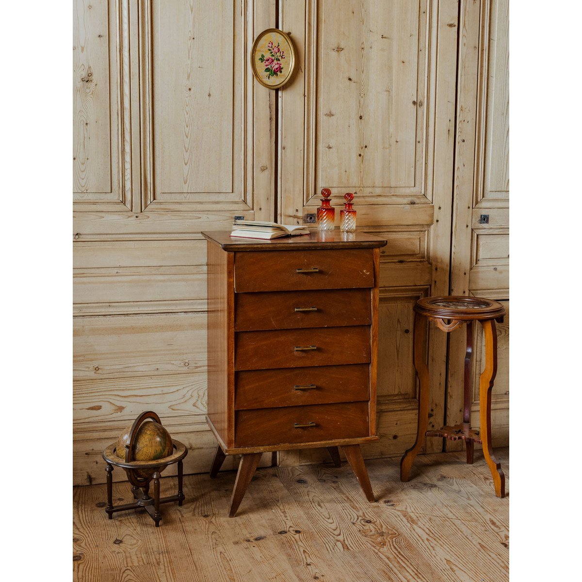 Chiffonnier en bois Valery N°94 - Bon état bois foncé, DEBONGOUT