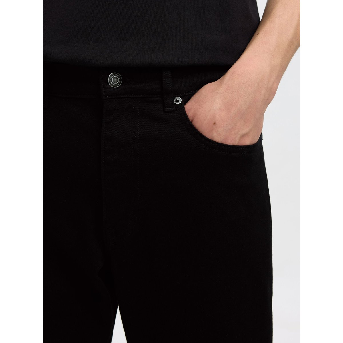Jean Droit black denim, SELECTED