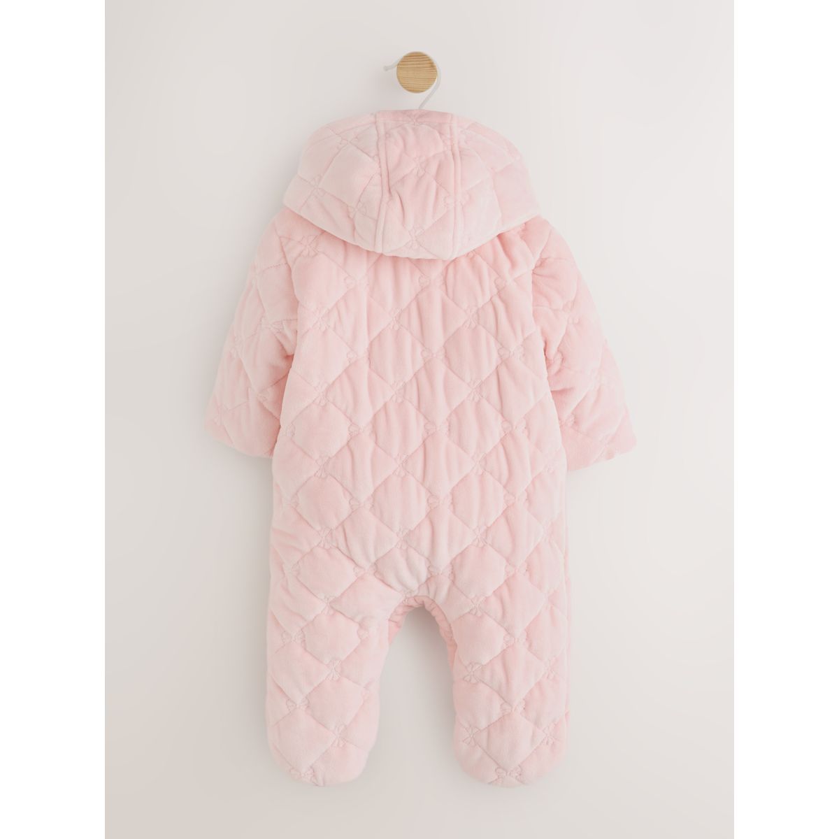 Combinaison intégrale bébé matelassée fermeture éclair en velours rose, NEXT