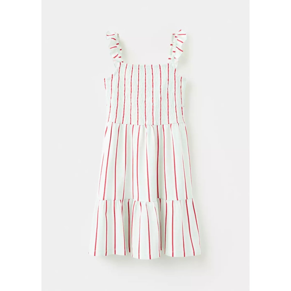 Robe rayures volants turquoise, MANGO KIDS