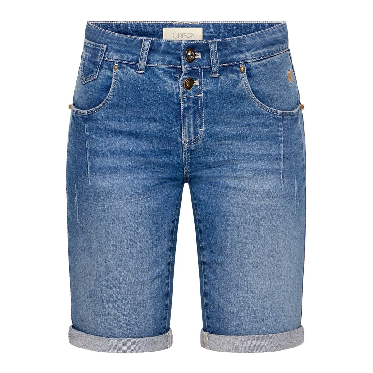 Shorts en jean à broderies bleu, CARTOON