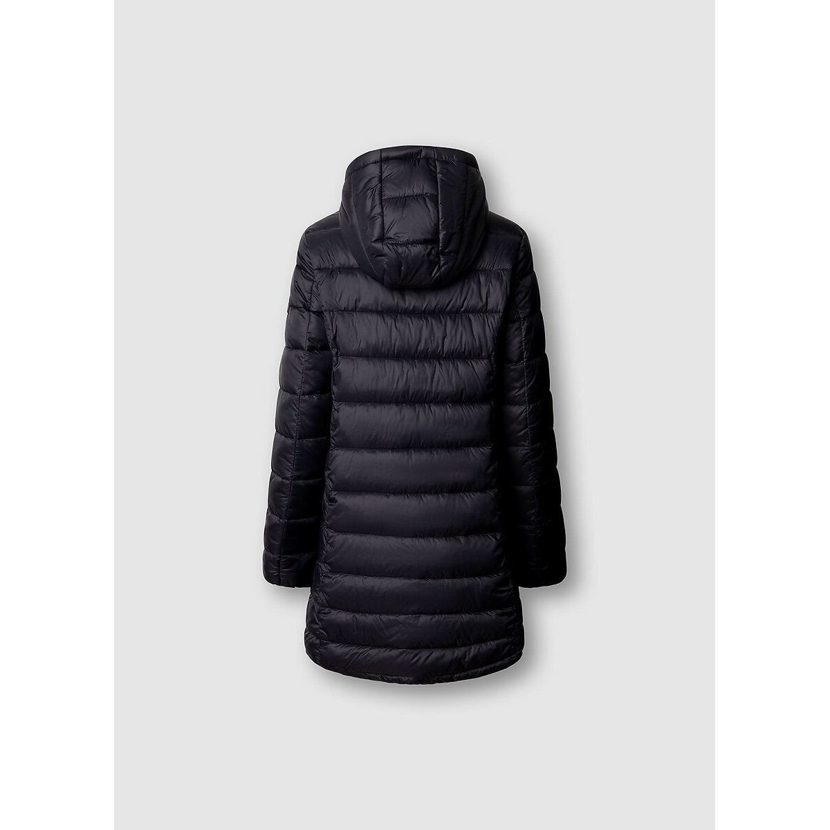 Doudoune mi-longue à capuche noir, PEPE JEANS