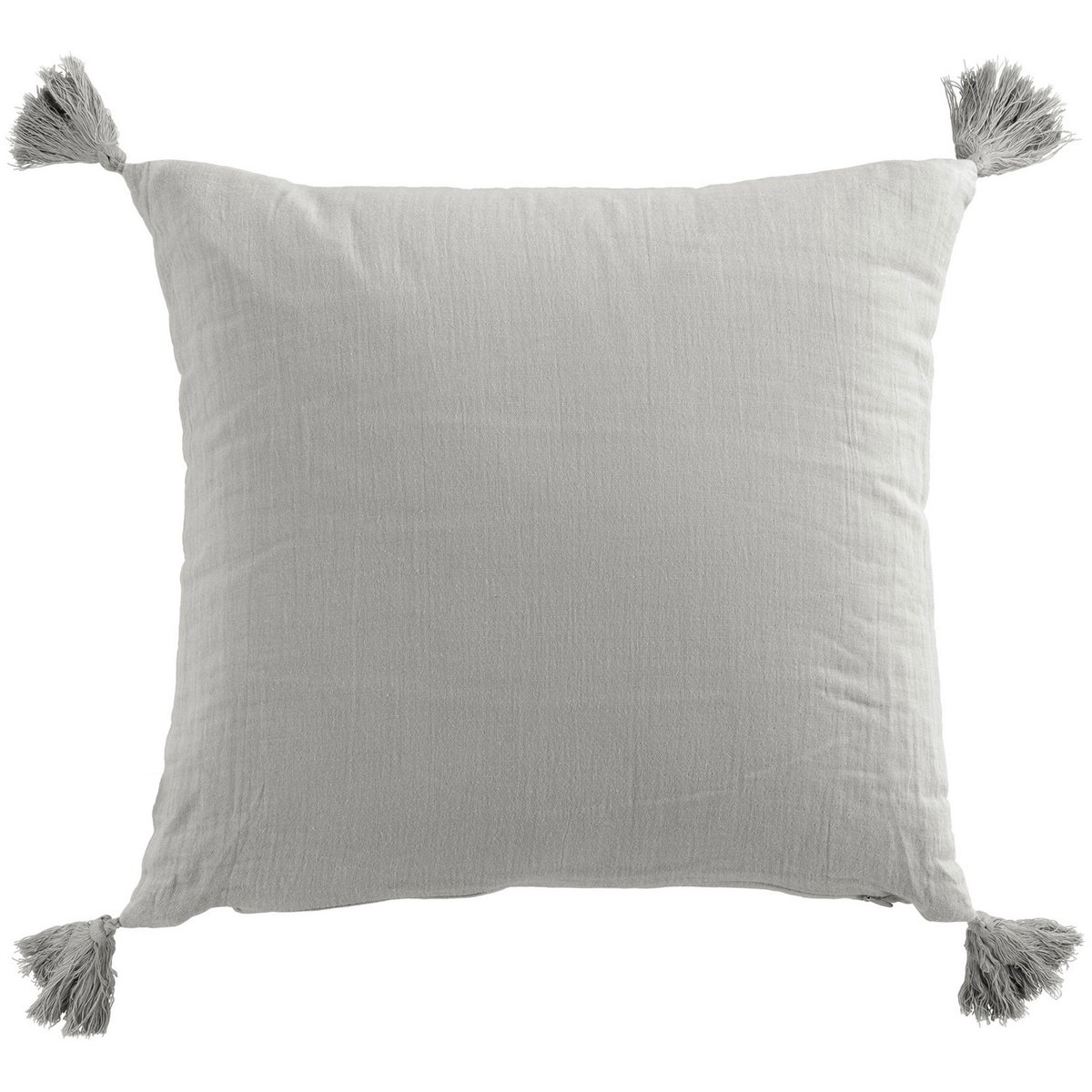Coussin carré 40x40 cm Gaze de coton avec pompons Nuage nuage, EDEN