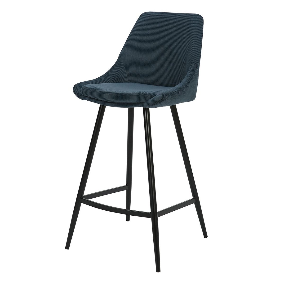Chaise snack en velours côtelé bleu foncé, ZAGO