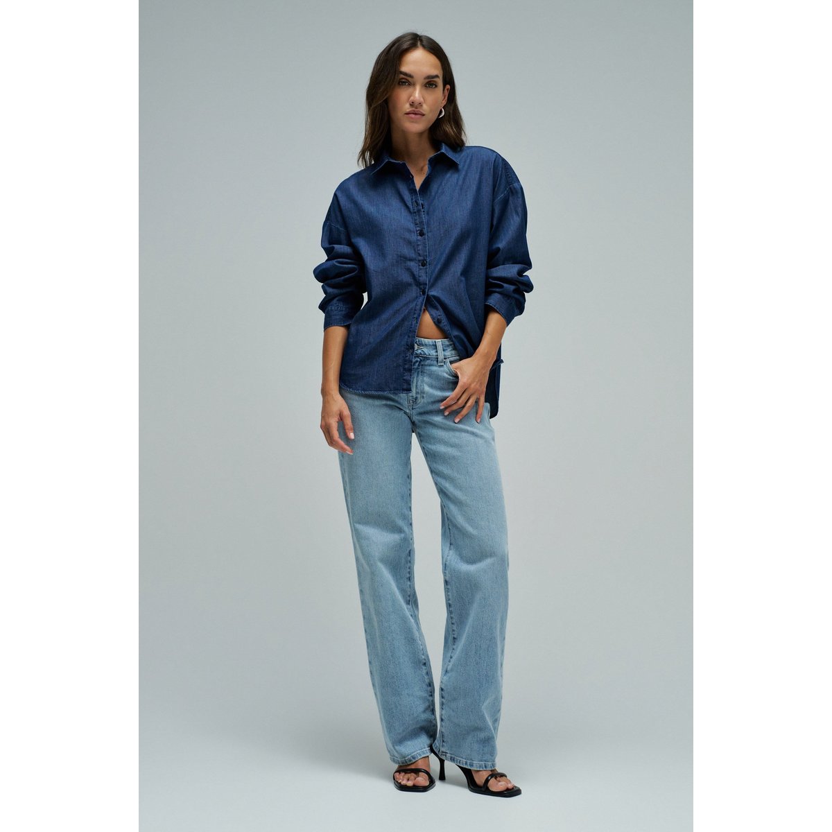 LIGHTDENIM BASIC SHIRT bleu denim, SALSA JEANS
