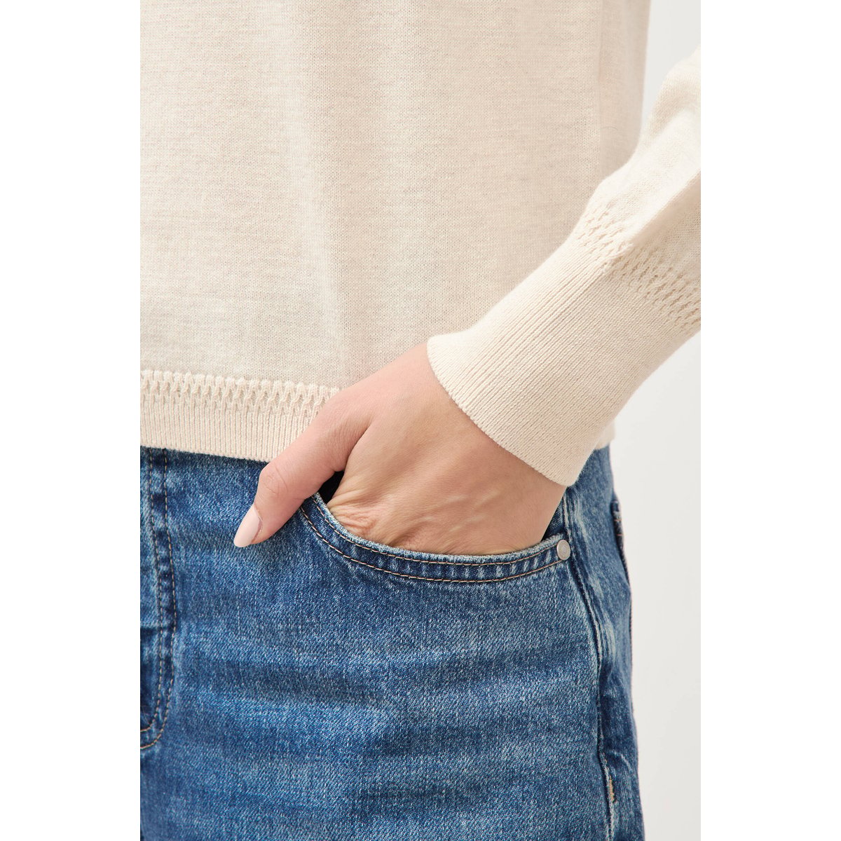 Pull manches longues creme, BONOBO