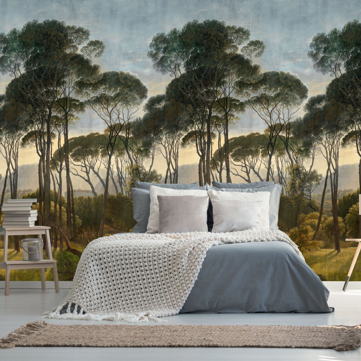 Papier peint décor nature vert, HEXOA